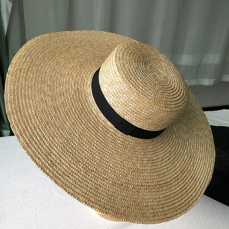 New Wide Brim Boater Hat 15cm Wide Brim Straw Hat