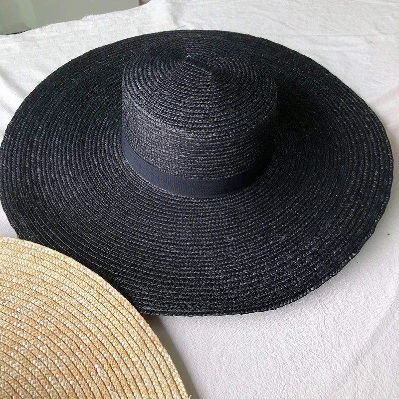 New Wide Brim Boater Hat 15cm Wide Brim Straw Hat