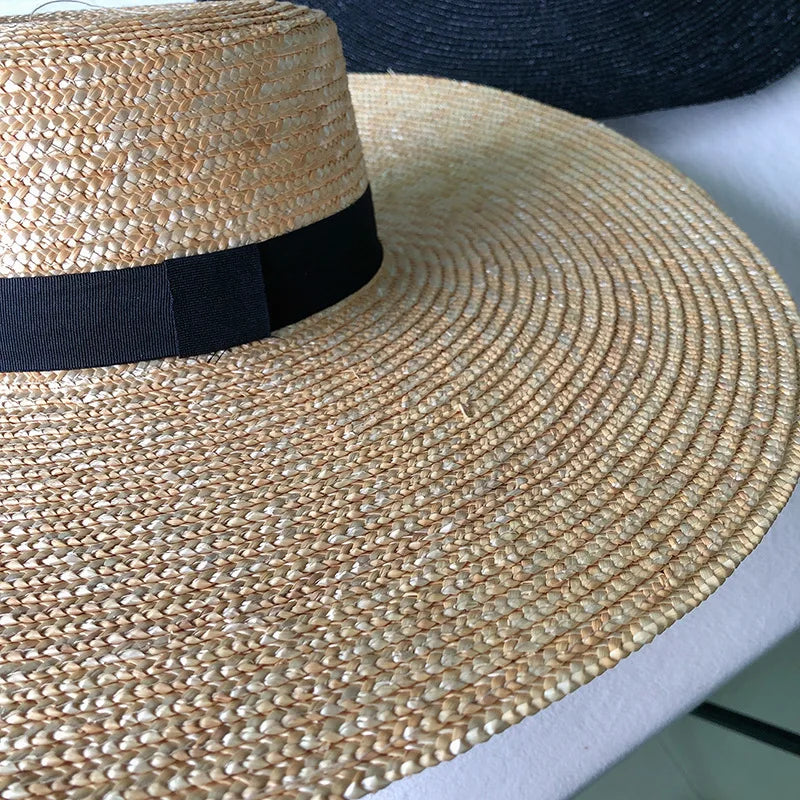 New Wide Brim Boater Hat 15cm Wide Brim Straw Hat