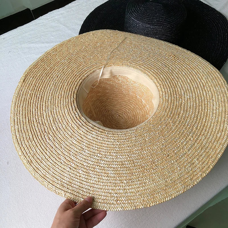 New Wide Brim Boater Hat 15cm Wide Brim Straw Hat