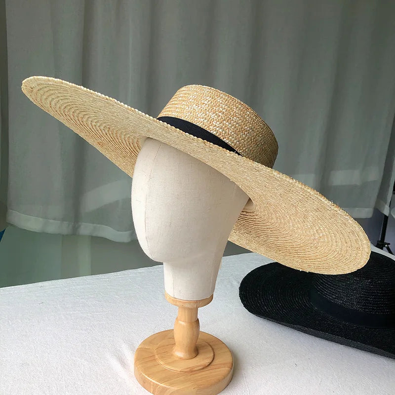 New Wide Brim Boater Hat 15cm Wide Brim Straw Hat