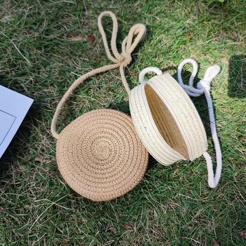 Hand Knitting Fashion Women's Minimalist Straw Bag