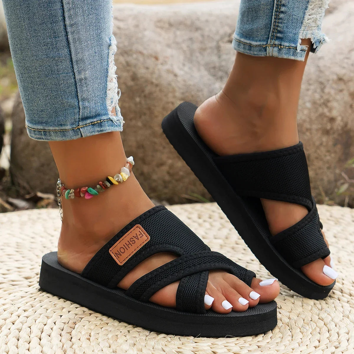 Fashion Clip Toe Sandals Solid Color Fish Mouth