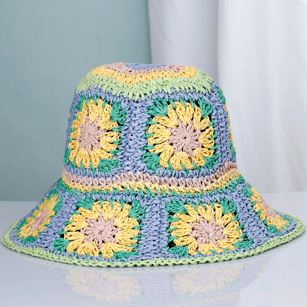 Womens Straw Hats crochet hat Panamas UV Protection Sun