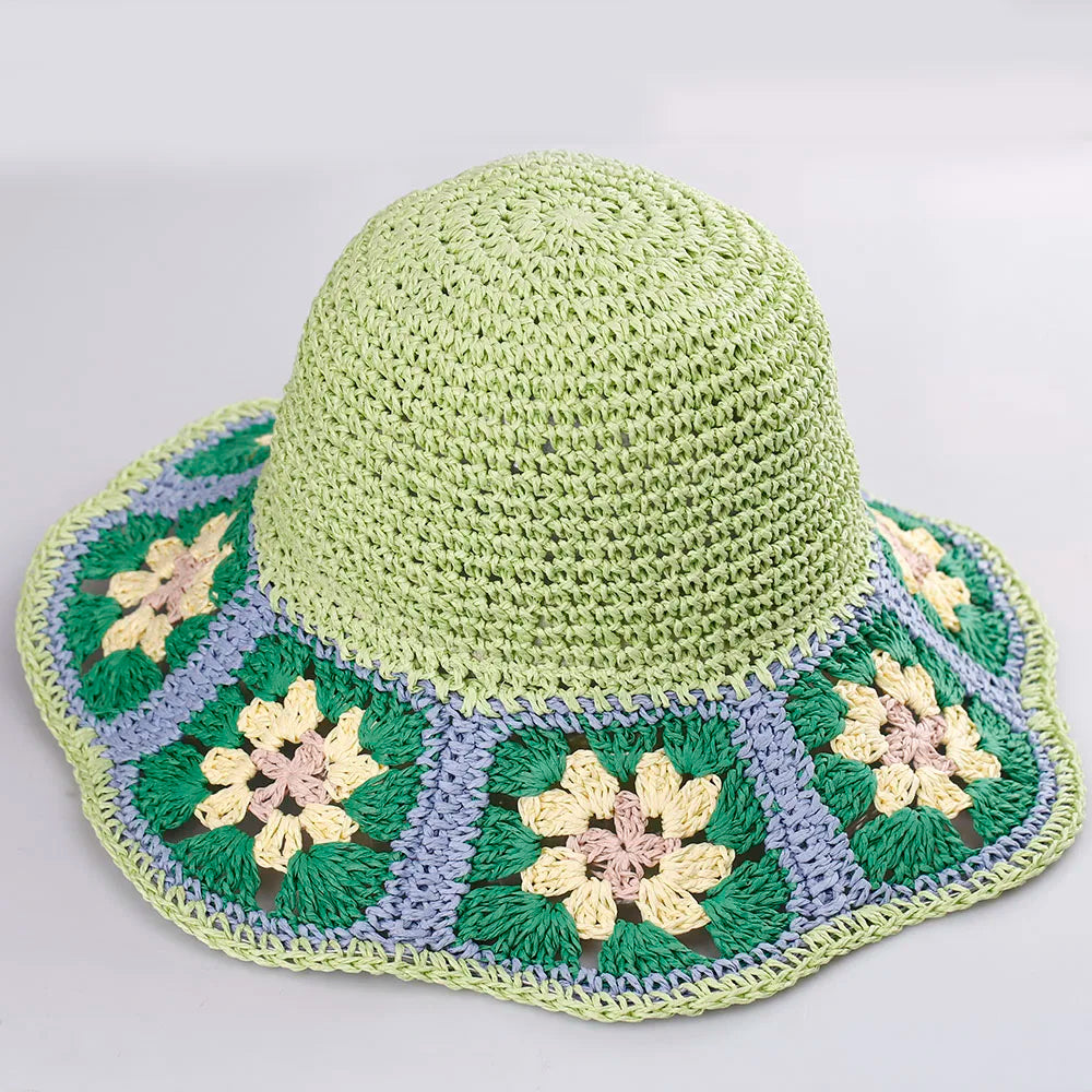 Womens Straw Hats crochet hat Panamas UV Protection Sun