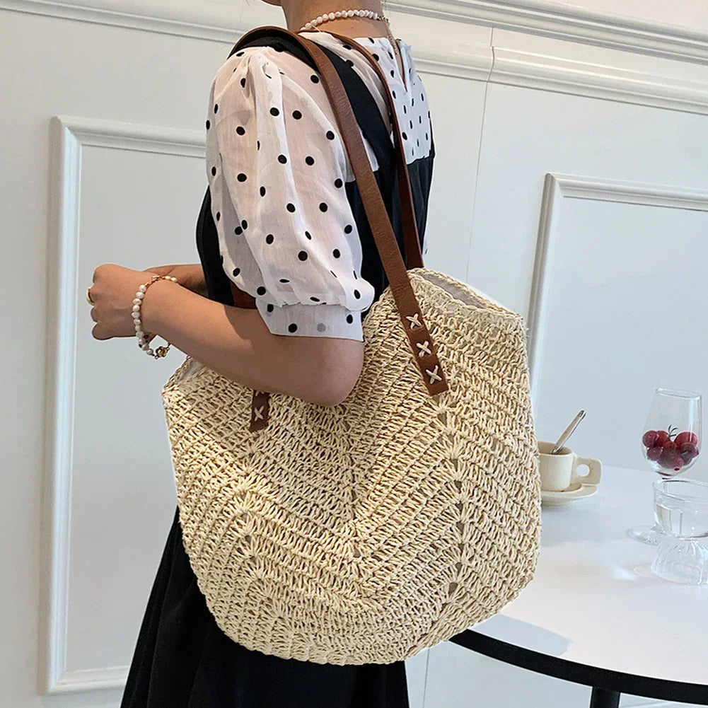 Summer Straw Bags for Women Straw Shoulder Bags