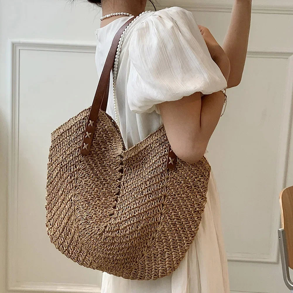 Summer Straw Bags for Women Straw Shoulder Bags