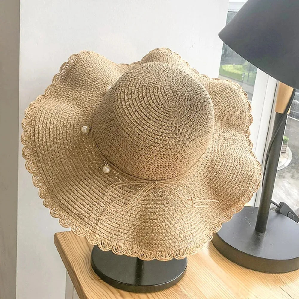 Summer Natural Straw Hat Large Wide Brim Sun Hats