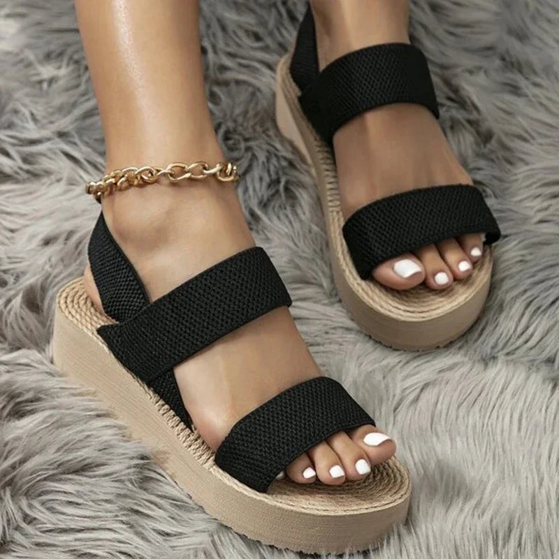 New Minimalist Slingback Wedge Sandals